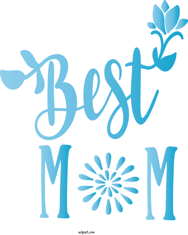 Free Holidays Text Font Aqua For Mothers Day Clipart Transparent Background