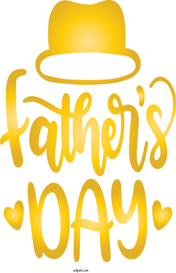 Free Holidays Yellow Text Font For Fathers Day Clipart Transparent Background