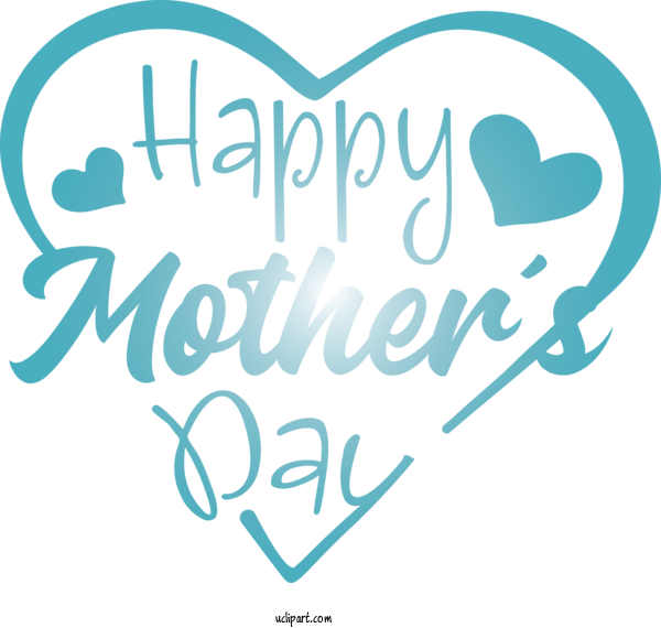 Free Holidays Text Font Turquoise For Mothers Day Clipart Transparent Background