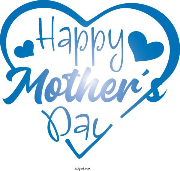 Free Holidays Text Font Azure For Mothers Day Clipart Transparent Background