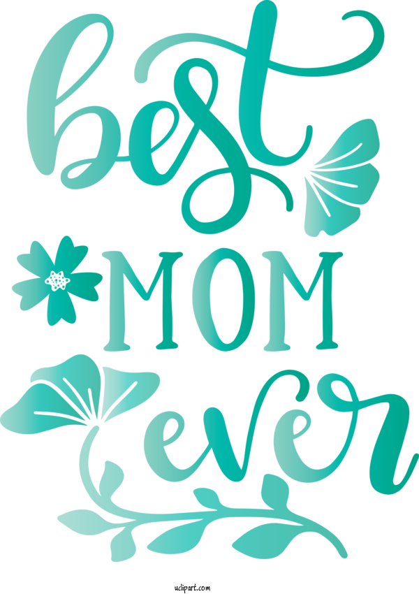 Free Holidays Green Text Leaf For Mothers Day Clipart Transparent Background