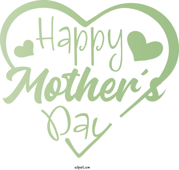 Free Holidays Text Green Font For Mothers Day Clipart Transparent Background