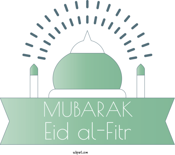 Free Holidays Mosque Green Logo For Eid Al Fitr Clipart Transparent Background