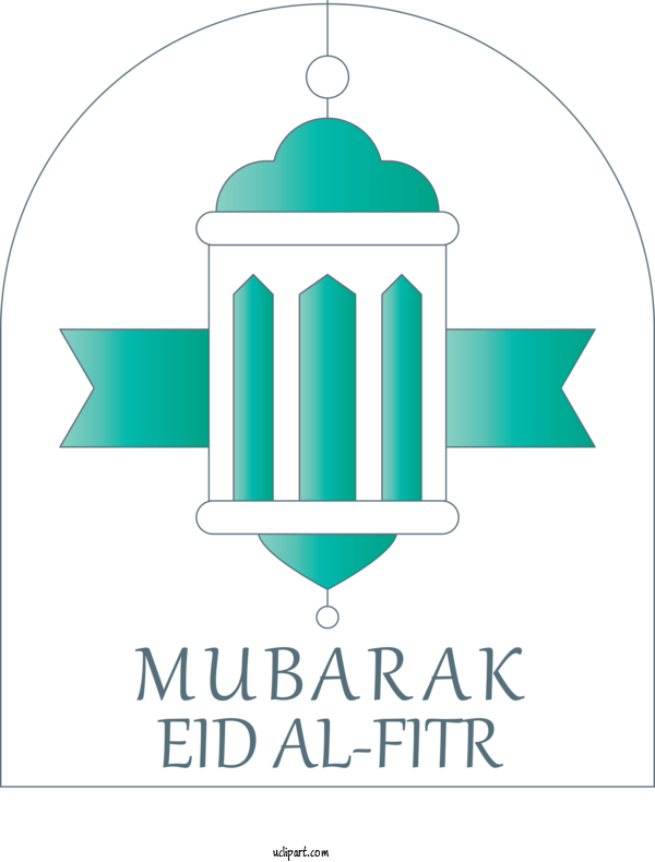 Free Holidays Logo Turquoise Line For Eid Al Fitr Clipart Transparent Background