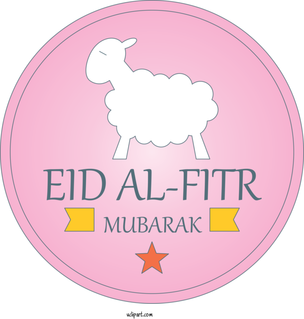Free Holidays Pink Goats Livestock For Eid Al Fitr Clipart Transparent Background