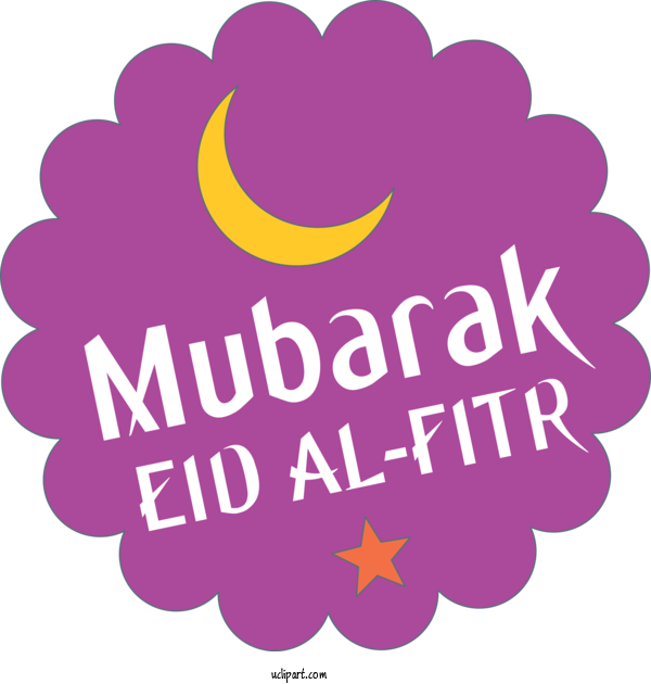 Free Holidays Text Purple Logo For Eid Al Fitr Clipart Transparent Background