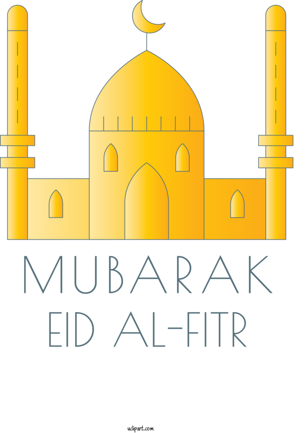 Free Holidays Yellow Text Line For Eid Al Fitr Clipart Transparent Background