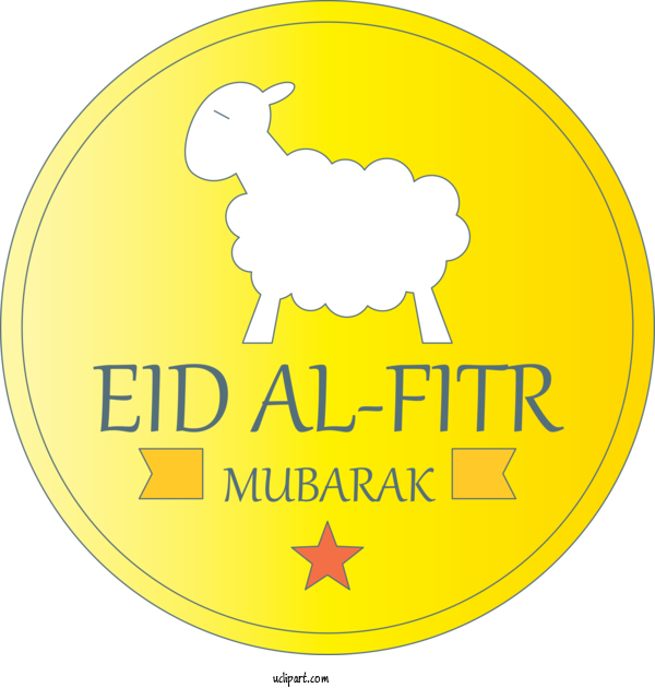 Free Holidays Goats Yellow Logo For Eid Al Fitr Clipart Transparent Background
