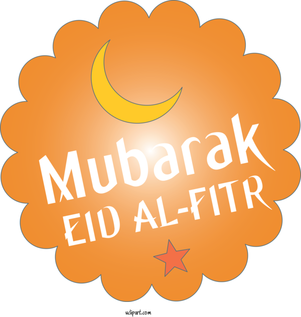 Free Holidays Text Orange Logo For Eid Al Fitr Clipart Transparent Background