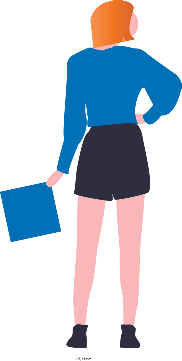 Free Business Clothing Standing Electric Blue For Business Woman Clipart Transparent Background