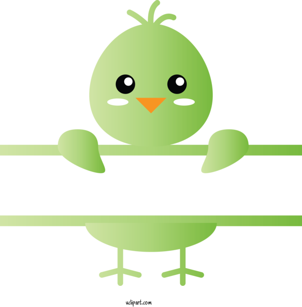 Free Holidays Green Cartoon Bird For Easter Clipart Transparent Background