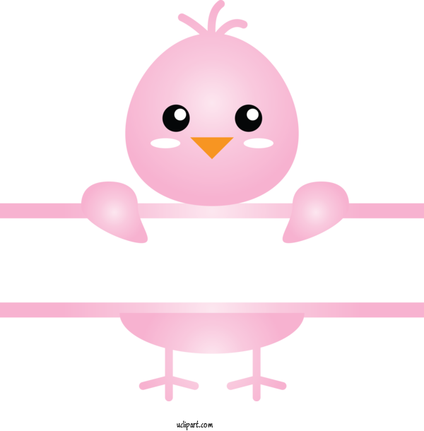 Free Holidays Cartoon Pink Bird For Easter Clipart Transparent Background