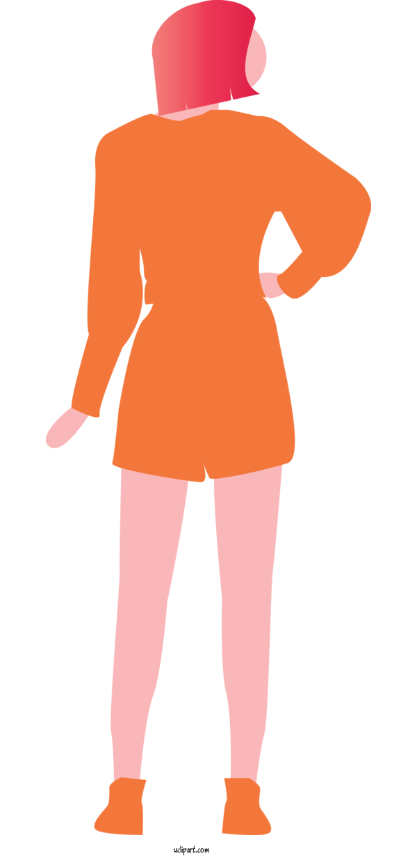 Free Business Clothing Orange Standing For Business Woman Clipart Transparent Background