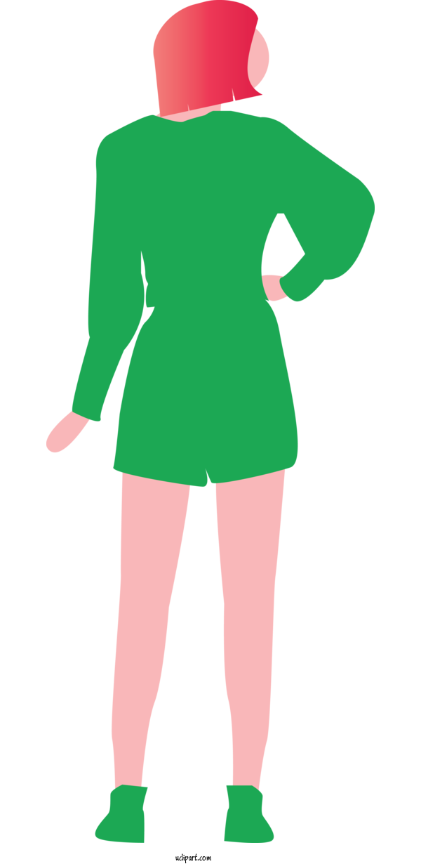Free Business Green Clothing Standing For Business Woman Clipart Transparent Background
