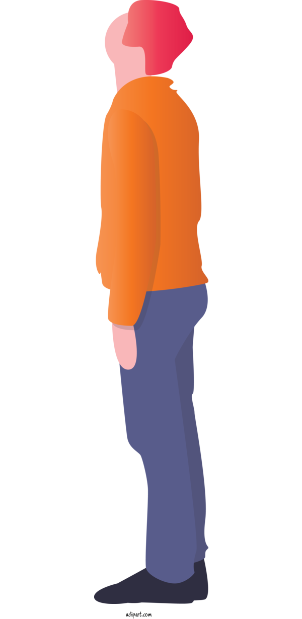 Free People Orange Clothing Standing For Men Clipart Transparent Background