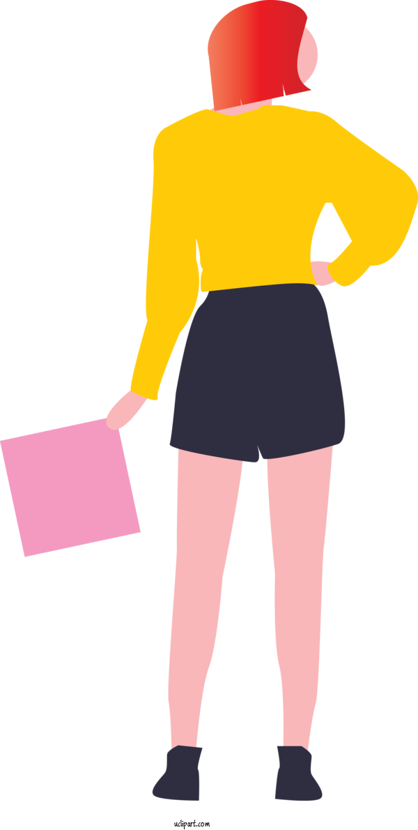 Free Business Clothing Yellow Standing For Business Woman Clipart Transparent Background