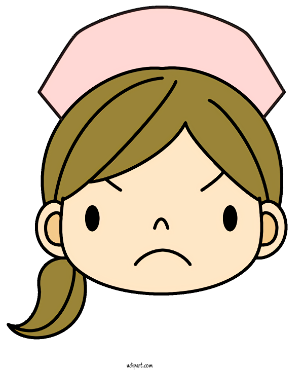 Free Occupations Cartoon Face Facial Expression For Nurse Clipart Transparent Background