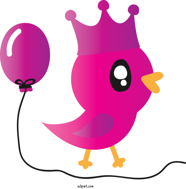 Free Animals Pink Cartoon Magenta For Bird Clipart Transparent Background