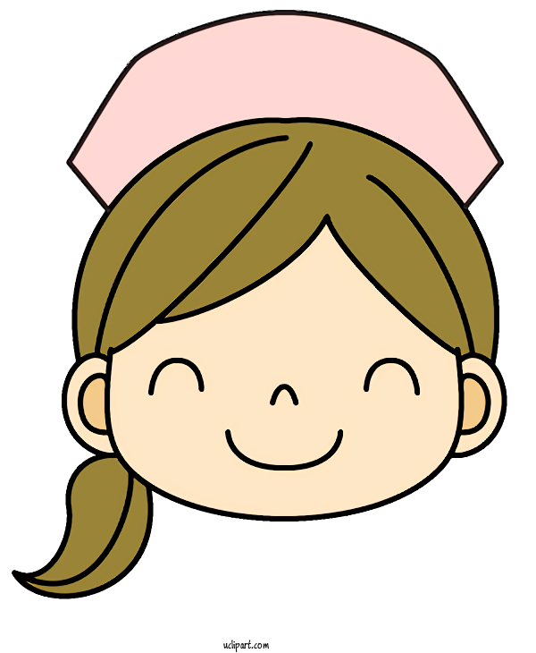Free Occupations Face Cartoon White For Nurse Clipart Transparent Background