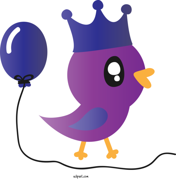 Free Animals Cartoon Violet Purple For Bird Clipart Transparent Background