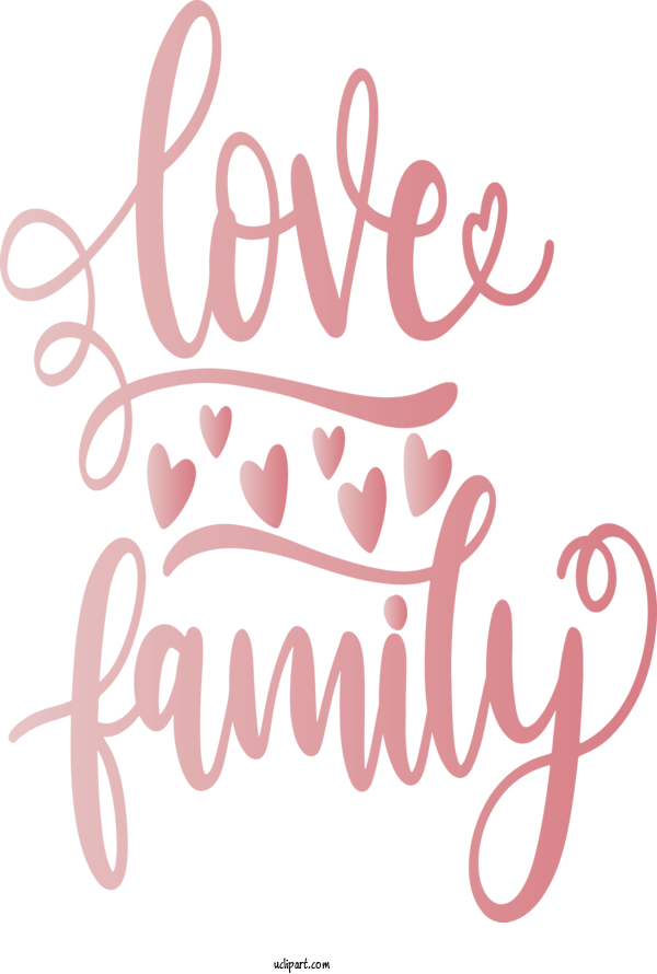 Free Holidays Text Font Pink For Family Day Clipart Transparent Background