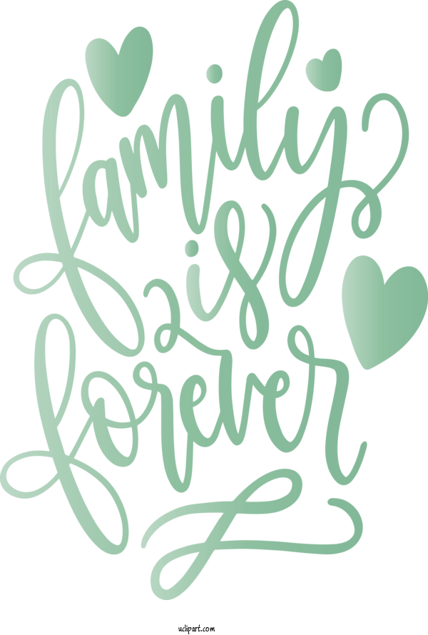 Free Holidays Text Font Green For Family Day Clipart Transparent Background
