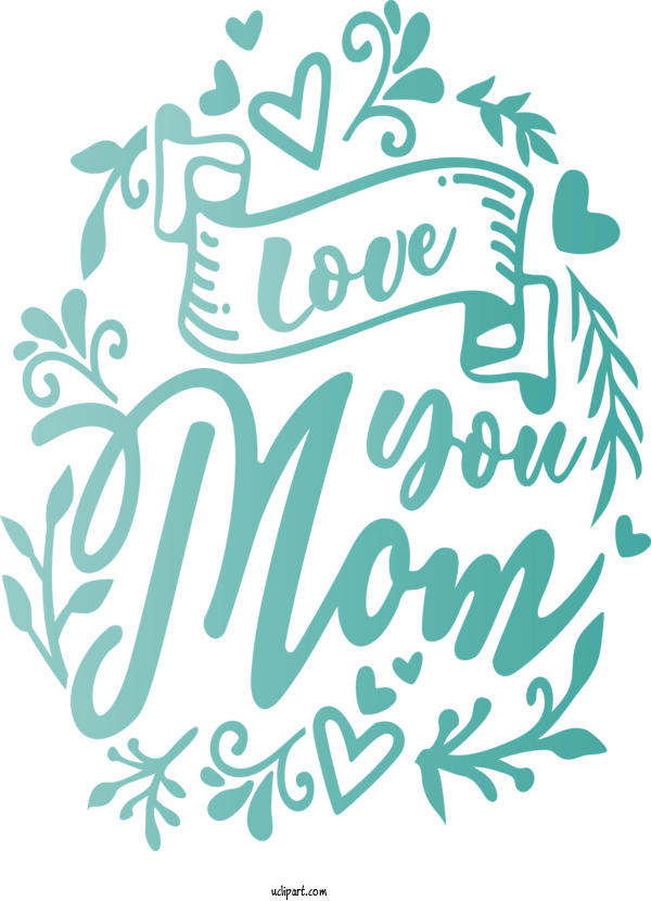 Free Holidays Text Font Line Art For Mothers Day Clipart Transparent Background