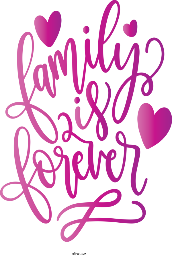 Free Holidays Pink Text Font For Family Day Clipart Transparent Background