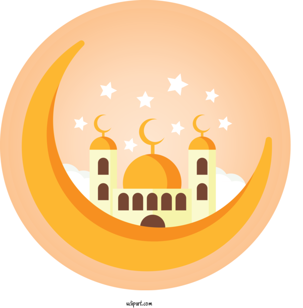 Free Holidays Orange Yellow Logo For Ramadan Clipart Transparent Background