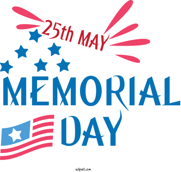 Free Holidays Text Line Font For Memorial Day Clipart Transparent Background
