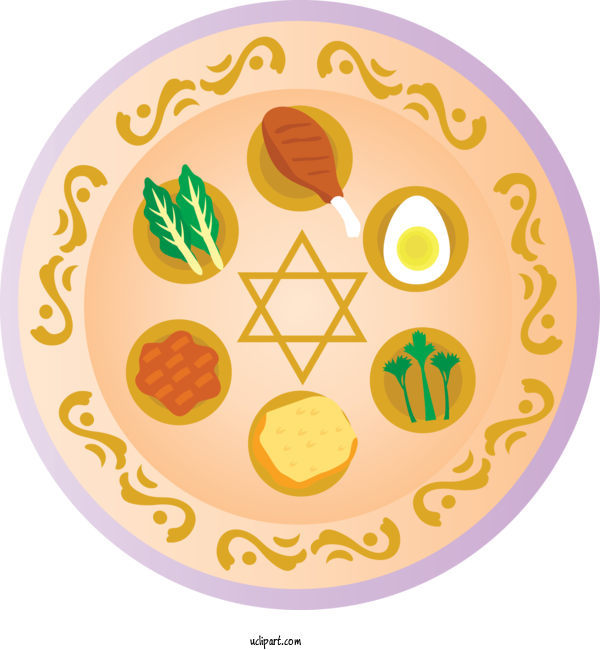 Free Holidays Plate Yellow Tableware For Passover Clipart Transparent Background