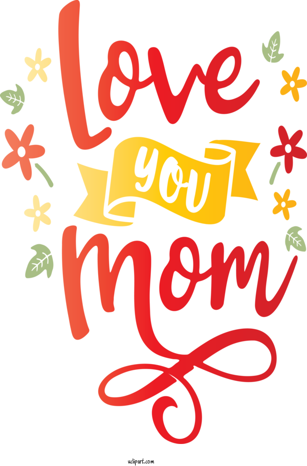 Free Holidays Text Font For Mothers Day Clipart Transparent Background