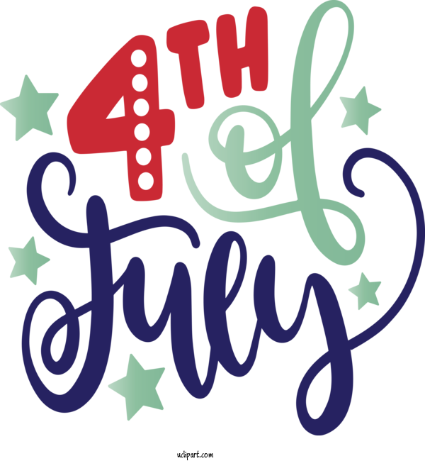 Free Holidays Text Font For Fourth Of July Clipart Transparent Background