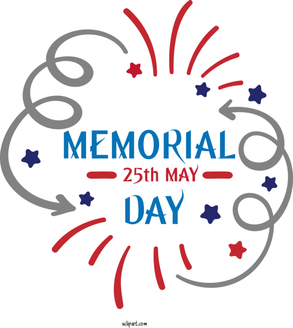 Free Holidays Text Logo For Memorial Day Clipart Transparent Background