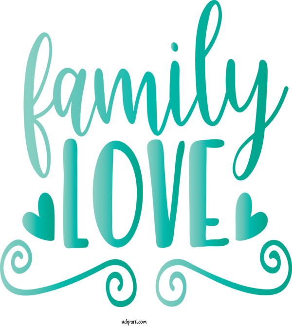 Free Holidays Text Font Turquoise For Family Day Clipart Transparent Background