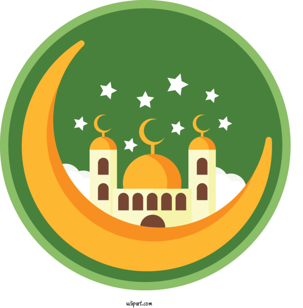 Free Holidays Green Logo Symbol For Ramadan Clipart Transparent Background