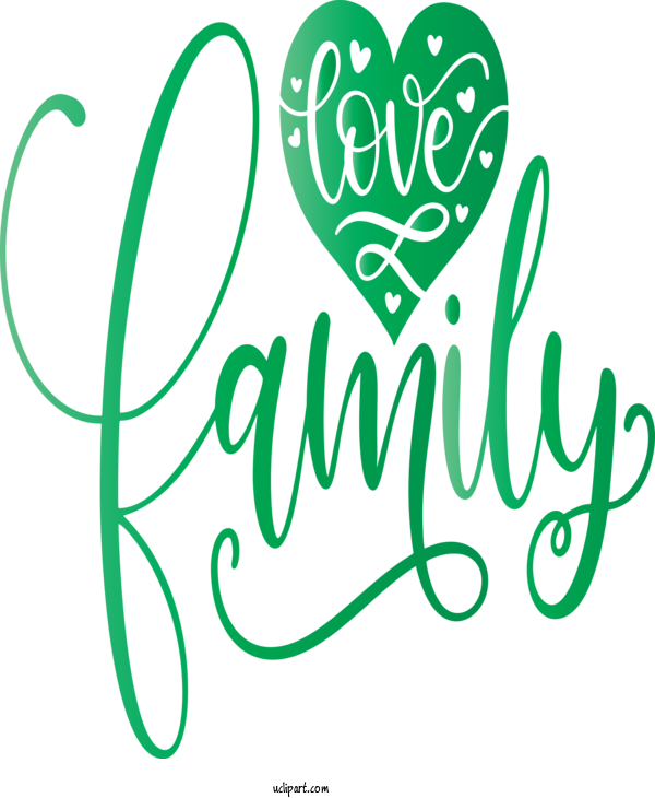 Free Holidays Green Text Font For Family Day Clipart Transparent Background