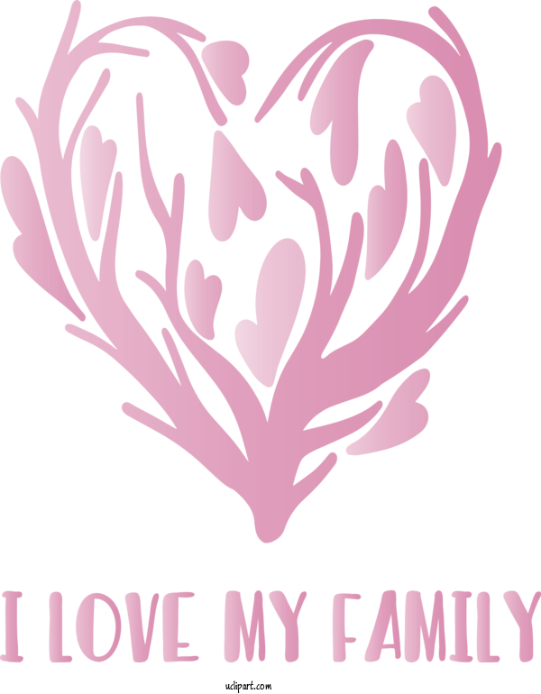 Free Holidays Pink Heart Love For Family Day Clipart Transparent Background