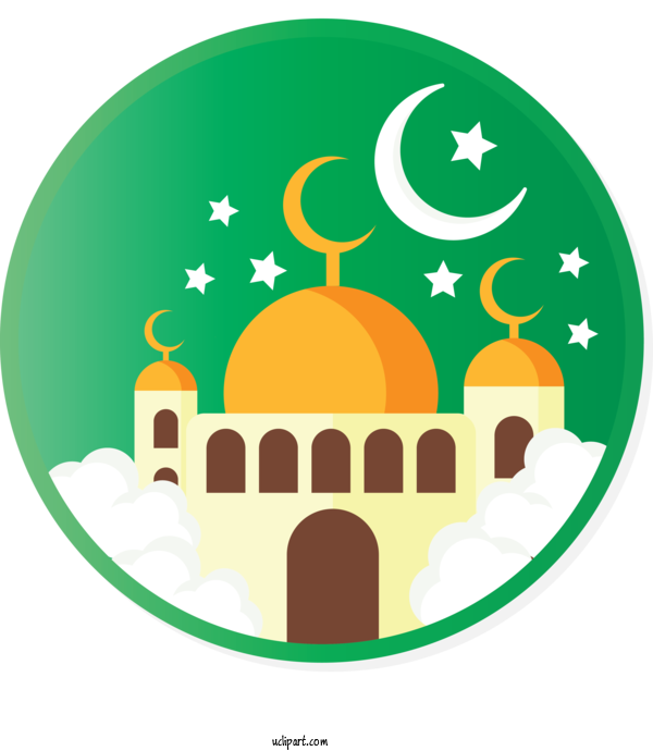Free Holidays Green Mosque Logo For Ramadan Clipart Transparent Background