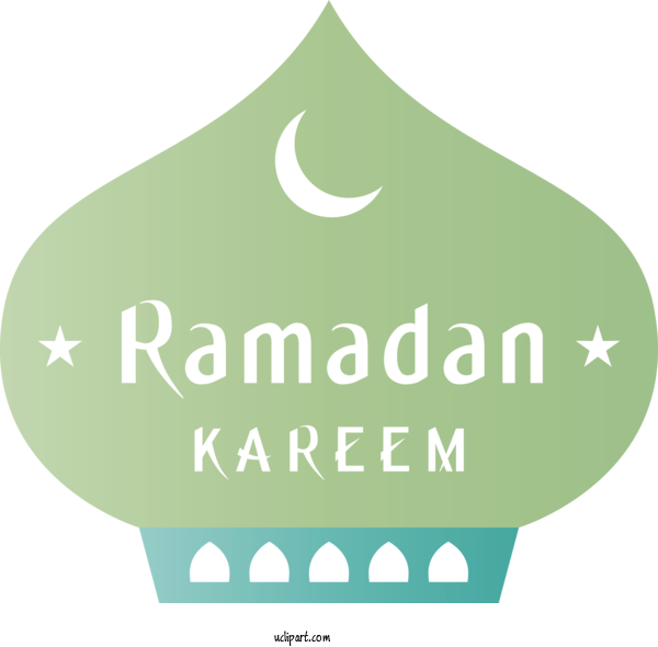 Free Holidays Logo Green Font For Ramadan Clipart Transparent Background