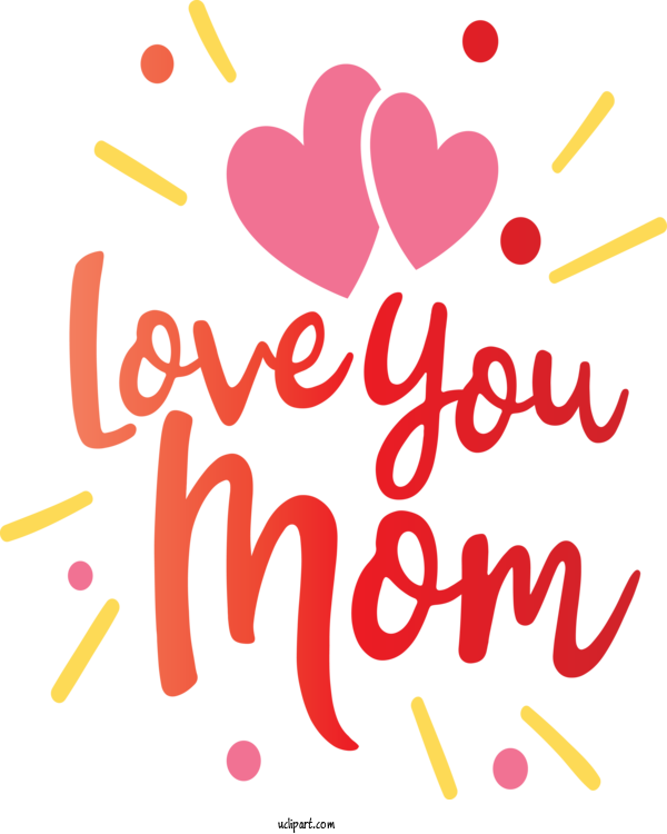 Free Holidays Text Font Heart For Mothers Day Clipart Transparent Background