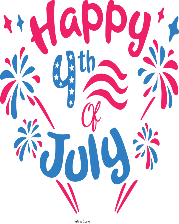 Free Holidays Text Font For Fourth Of July Clipart Transparent Background