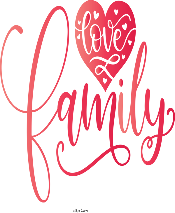Free Holidays Text Font Heart For Family Day Clipart Transparent Background