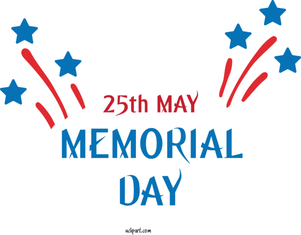 Free Holidays Text Font Logo For Memorial Day Clipart Transparent Background