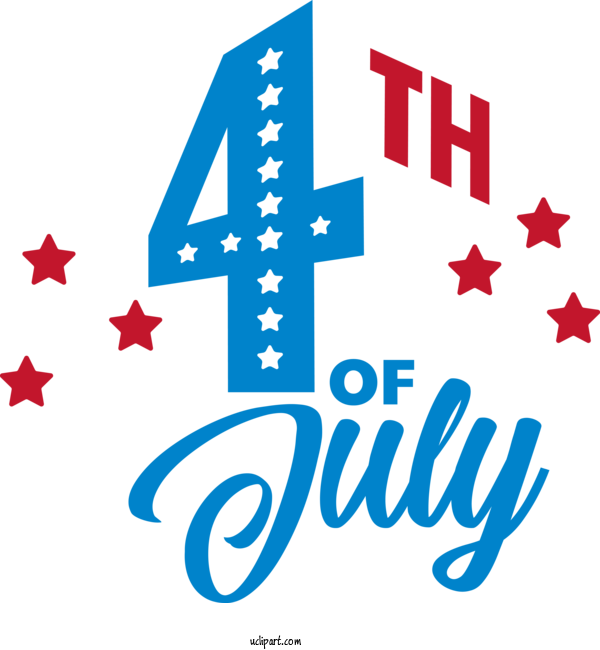 Free Holidays Text Font Logo For Fourth Of July Clipart Transparent Background