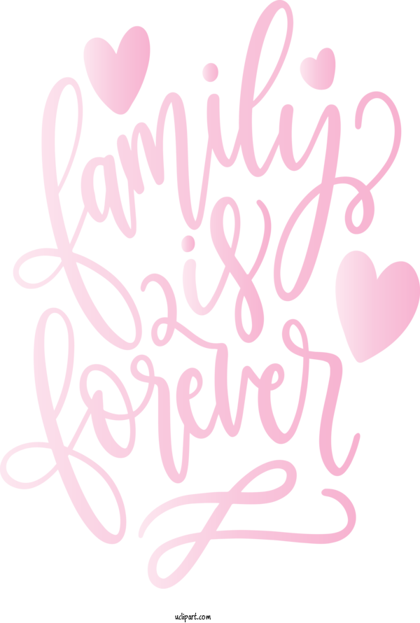 Free Holidays Heart Text Font For Family Day Clipart Transparent Background