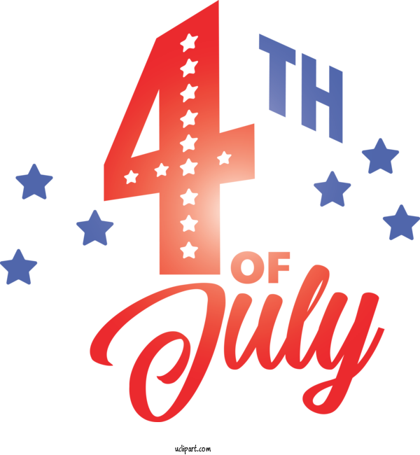 Free Holidays Font Logo Flag For Fourth Of July Clipart Transparent Background