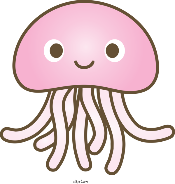 Free Animals Jellyfish Pink Octopus For Jellyfish Clipart Transparent Background
