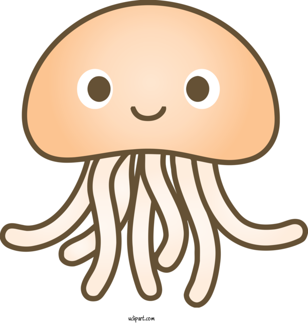 Free Animals Octopus Cartoon Head For Jellyfish Clipart Transparent Background