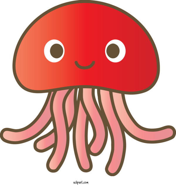 Free Animals Octopus Cartoon Pink For Jellyfish Clipart Transparent Background